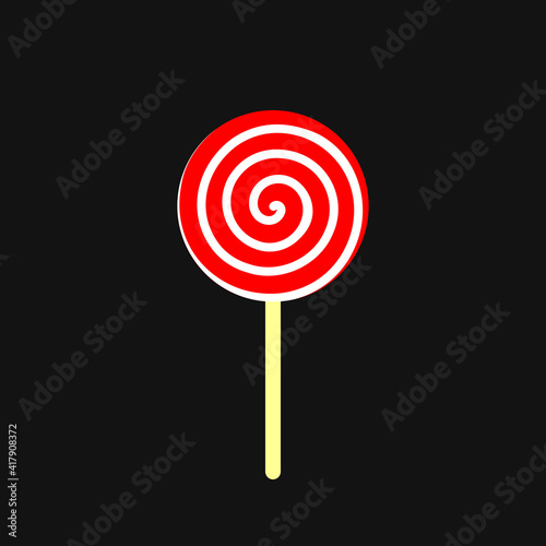 Candy icon, lollypop sign, flat graphic design template, vector illustration