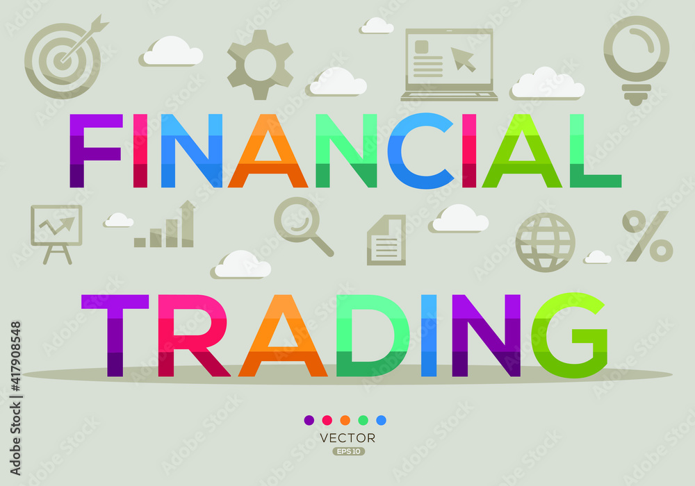 Creative (financial trading) Banner Word with Icon ,Vector illustration.