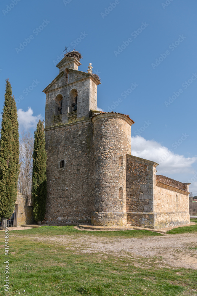 Church of the Assumption of Our Lady in the town of Castillejo de Mesleon in the province of Segovia (Spain)