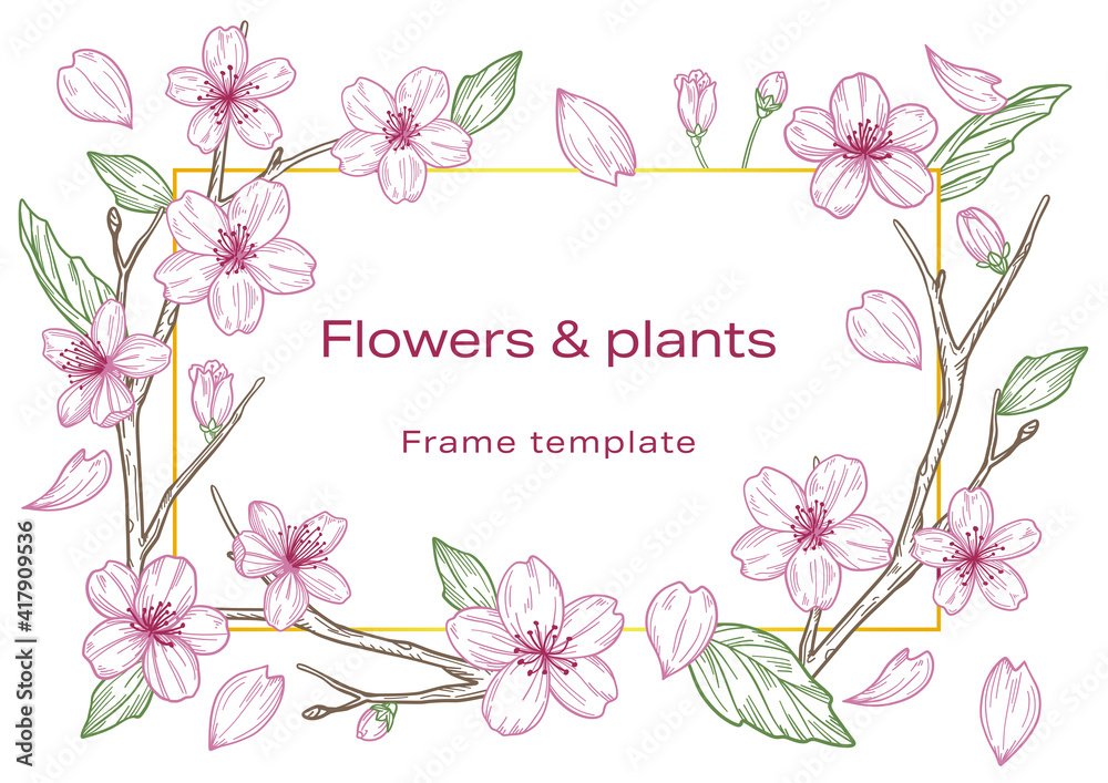 Flowers & plants Frame template Flowers & plants Frame template