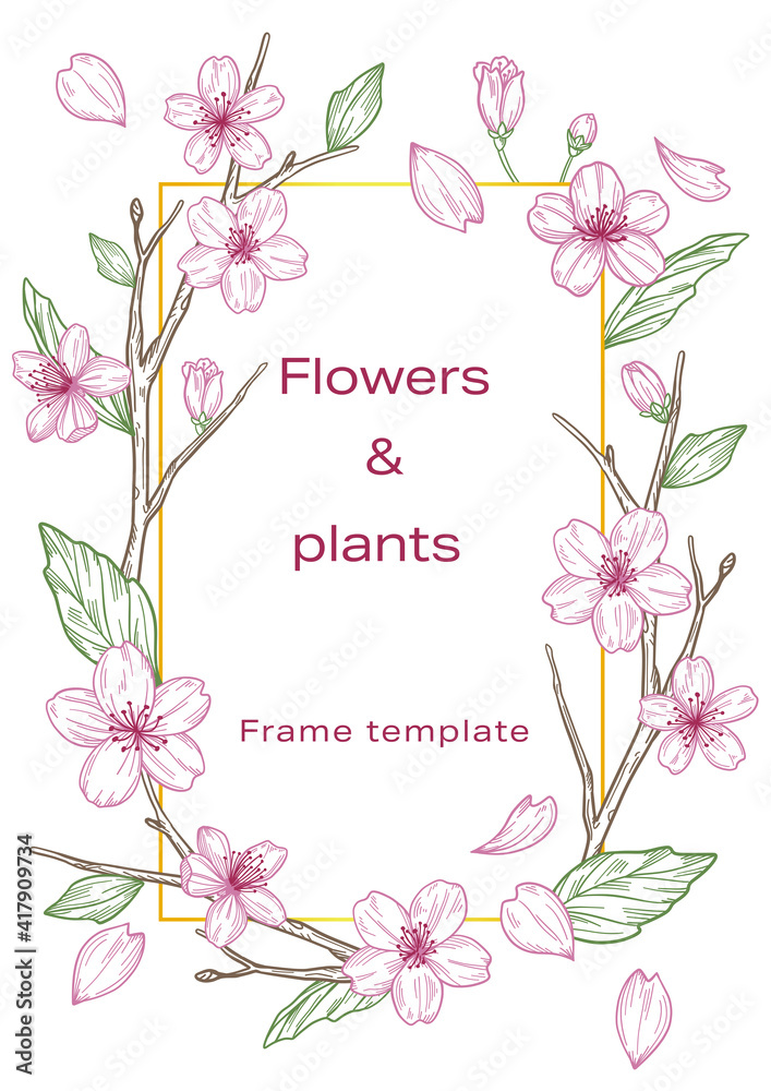 Flowers & plants Frame template Flowers & plants Frame template