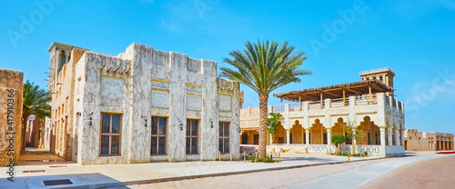 Panorama of Al Shindagha neighborhood, Dubai, UAE photo