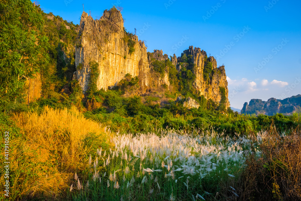 Limestone Mountain View at Noen Maprang, Thailand Limestone Mountain View at Noen Maprang, Thailand
