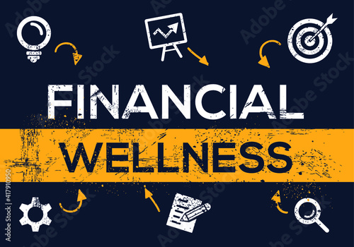 Creative (financial wellness) Banner Word with Icon ,Vector illustration.