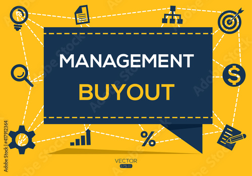 Creative (management buyout) Banner Word with Icon ,Vector illustration. photo