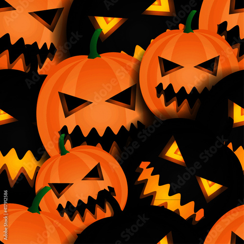 seamless pattern hallowen spooky pumpkin design in orange and black. modern wallpaper backgrounds. designs are ready to be printed on fabric, paper, banners.