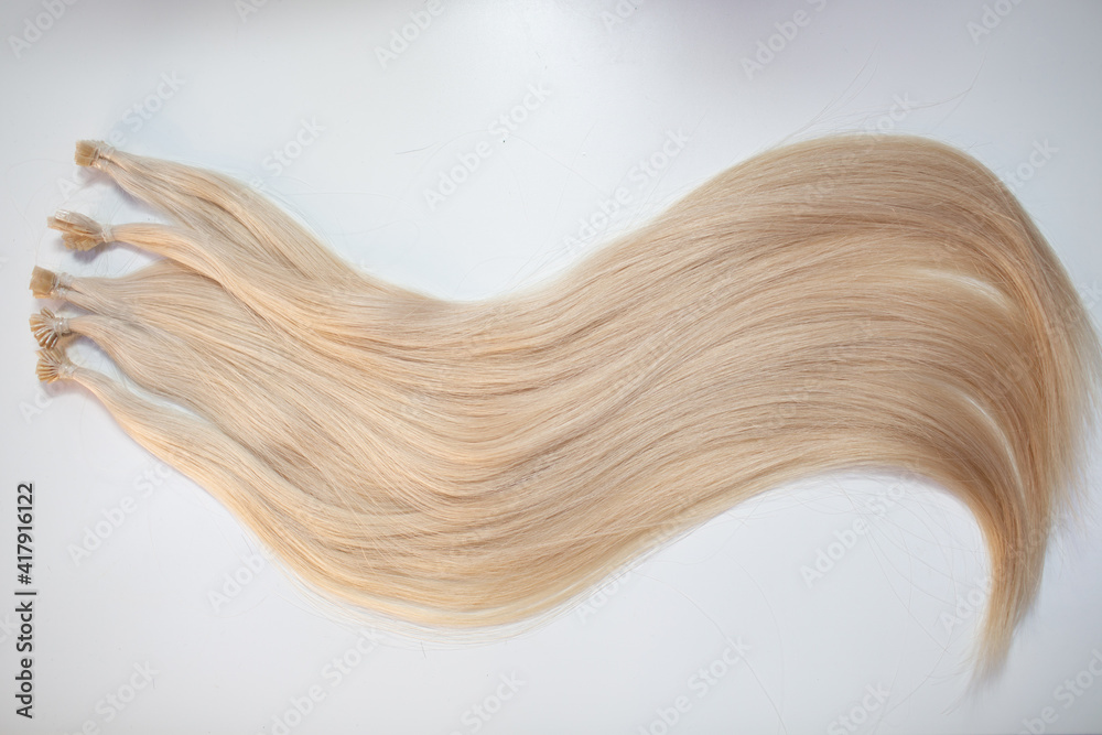 Micro Beads Nano Ring Human Hair Extensions on white background
