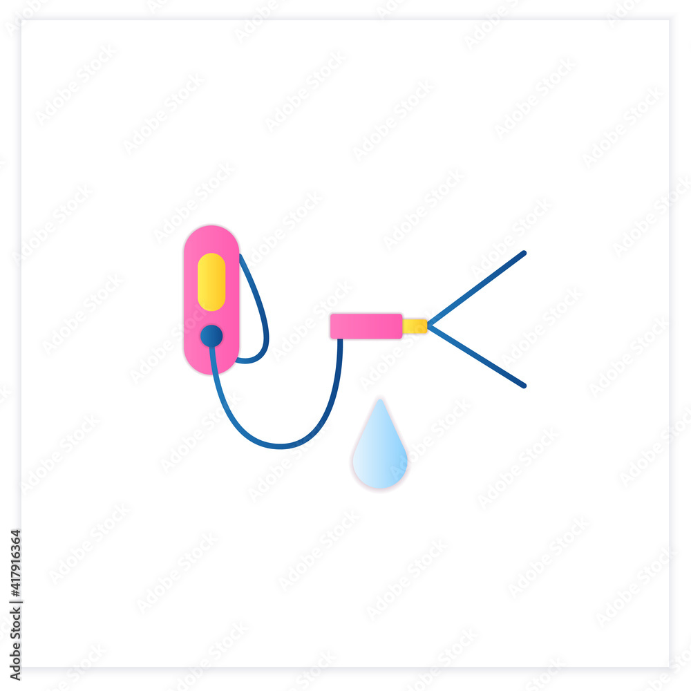 Sanitization services flat icon.Sterilization houses process.Room disinfection,handheld devices cleaning customizable.Cleaning service concept.3d vector illustration