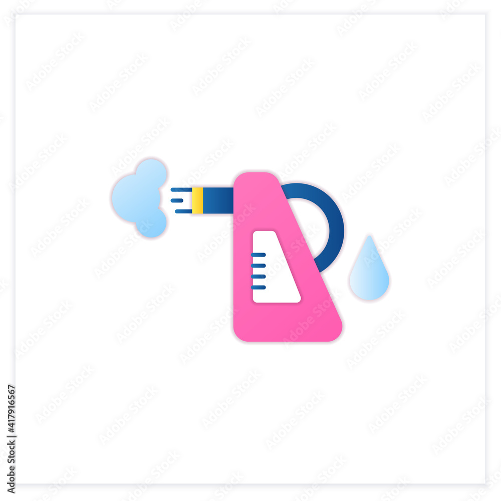 Steam cleaning flat icon. Cleaning method. Steaming process. Cleanup flooring and household dirt removal. Cleaning service concept. 3d vector illustration Steam cleaning flat icon. Cleaning method. Steaming process. Cleanup flooring and household dirt removal. Cleaning service concept. 3d vector illustration