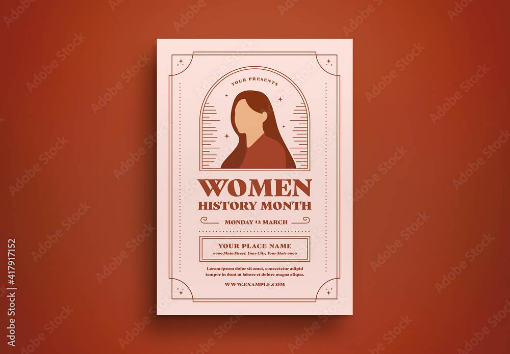 Women S History Month Flyer Layout Stock Template Adobe Stock