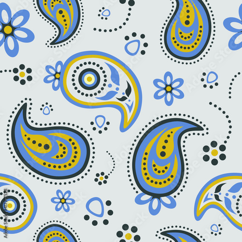 vector seamless paisley background pattern flower beautiful ornament