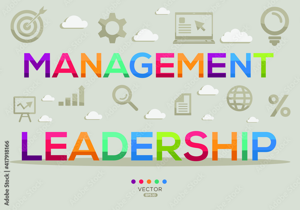 Creative (management leadership) Banner Word with Icon ,Vector illustration.