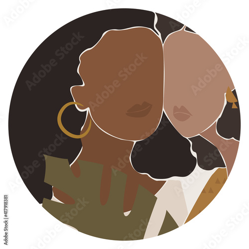 abstract portrait of a woman, beautiful fashionable minimalism in nude shades...