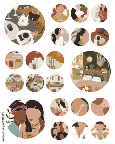 abstract portrait of a woman, beautiful fashionable minimalism in nude shades...