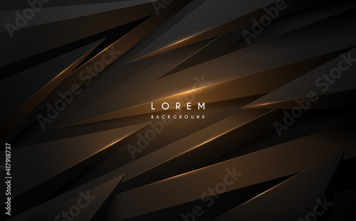 Abstract black and gold geometric shapes background photo