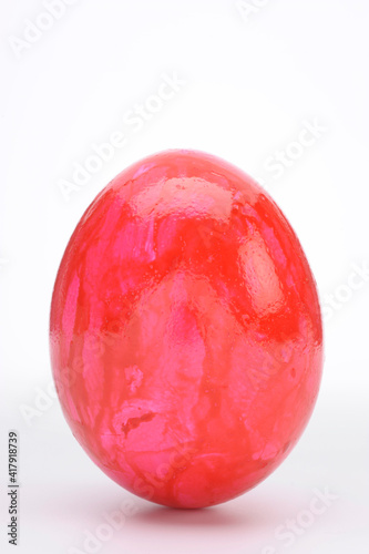 colored easter eggs on white background