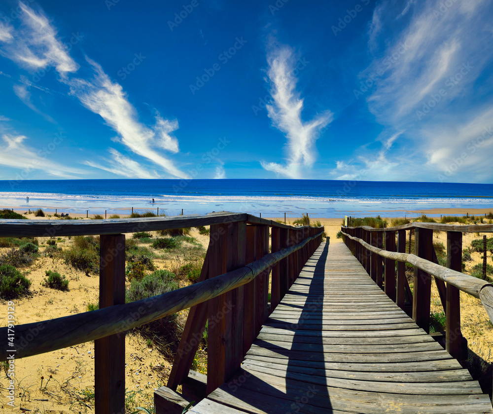 Footbridge to the beach, Huelva