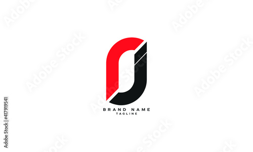 RJ, JR, ROJ, Abstract initial monogram letter alphabet logo design