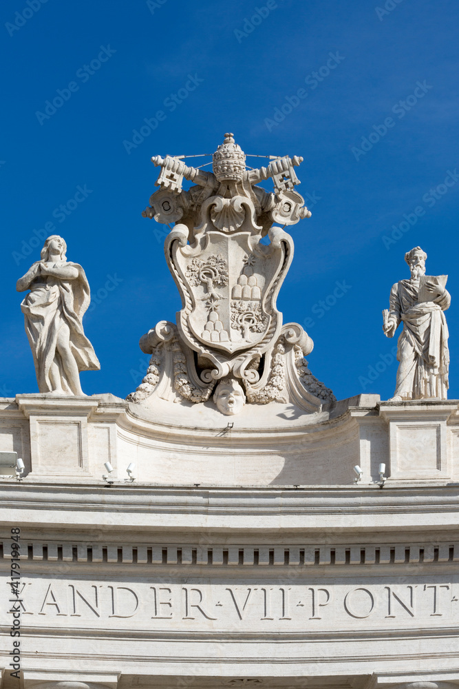 Coats of arms of the Holy See and Vatican City, Vatican, Rome, Italy