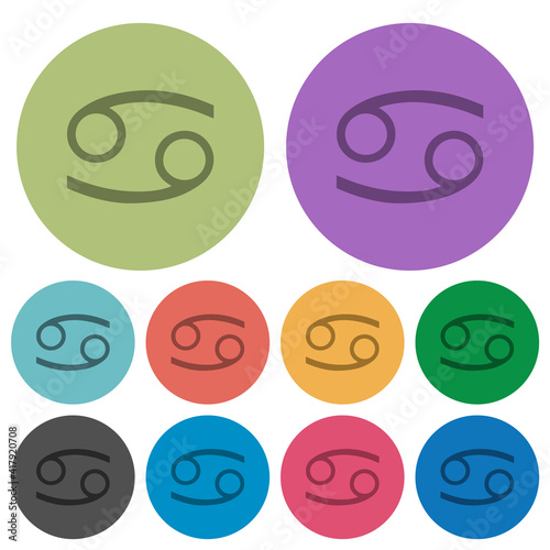 Cancer zodiac symbol color darker flat icons