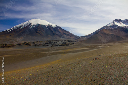Parinacota and Pomerade volcanos - Bolivian Altiplano, South America