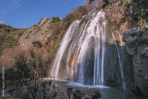 HaEshed waterfall in Nahal Ayun Nature Reserve, by the town of Metula, Upper Galilee, Israel.