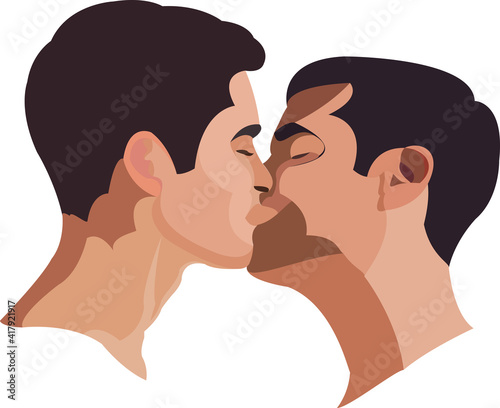 two young male boys are kissing two young male boys are kissing