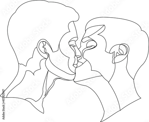 two young male boys are kissing two young male boys are kissing