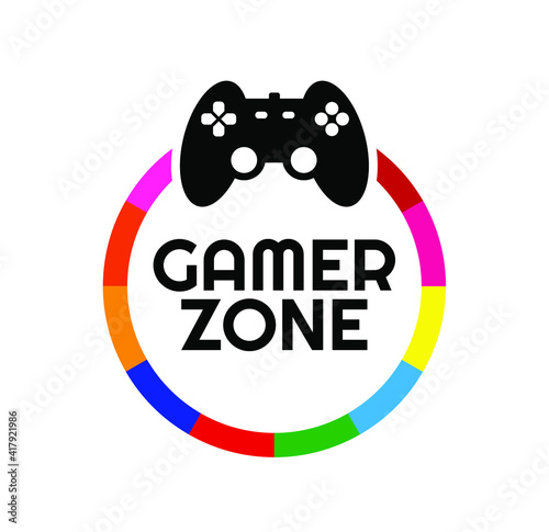 gamer zone sign on white background	