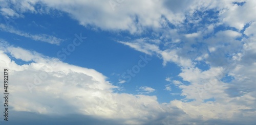 Beautiful cloudscape on blue sky, natural background