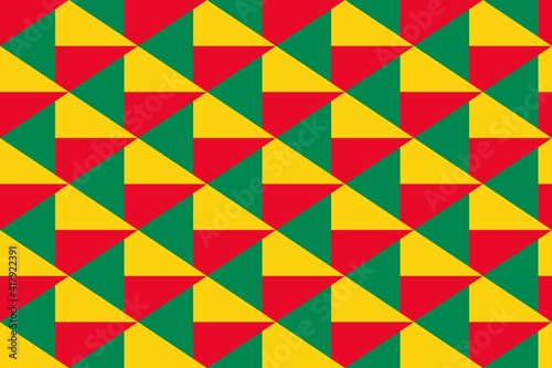 Simple geometric pattern in the colors of the national flag of Benin
