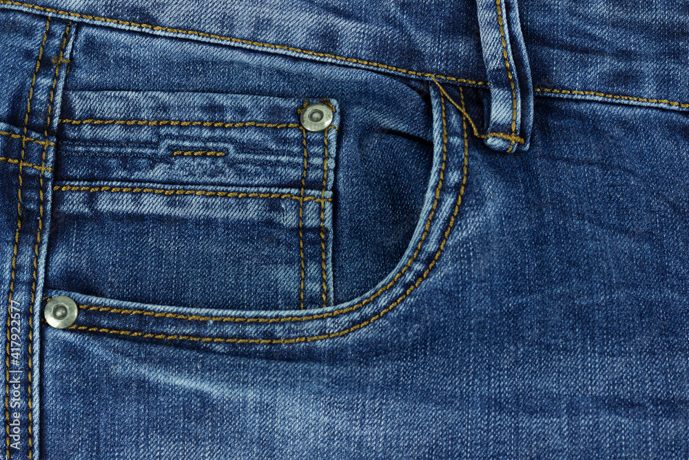 
Jeans pocket - fashion background, copy space