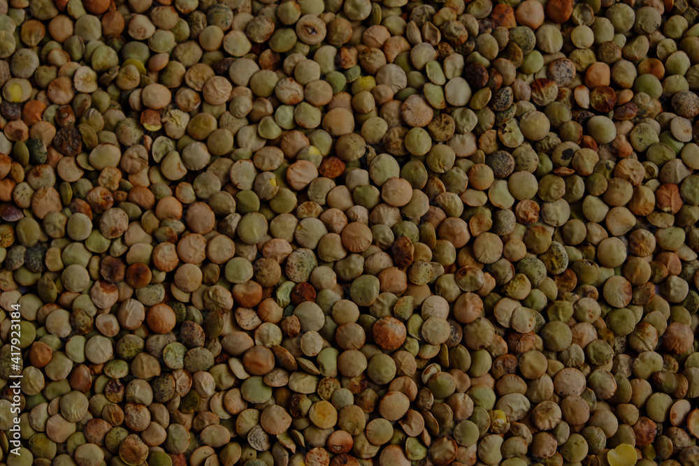 Background filled with green lentils Background filled with green lentils