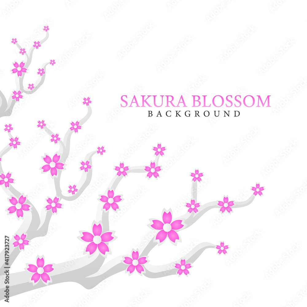 Sakura blossom background design decoration vector Sakura blossom background design decoration vector
