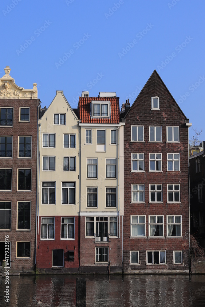 Amsterdam Damrak Canal Buildings