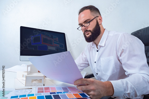 A man is working on an apar...