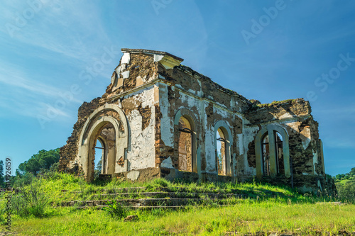 Abandoned, overgrown and decomposed inside an old manor house.