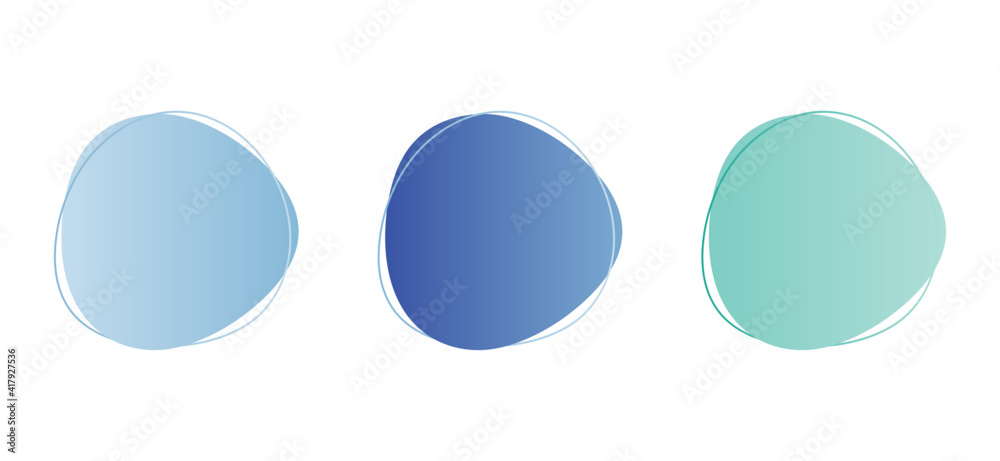 Gradient Shapes, Round Abstract Vector Set, Round Oblong Shape Set, Vector Illustration Background