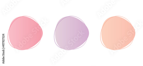 Round Abstract Vector Set, Round Oblong Shape Set, Vector Illustration Background