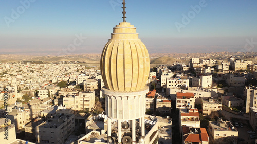 Mosque Tower minaret in Anata Refugees Camp, Jerusalem,aerial view
Drone view from east Jerusalem, close to pisgat zeev neighbourhood, Judean desert
 photo