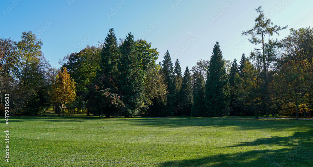 Artificially created park in Germany Bavaria for recreation