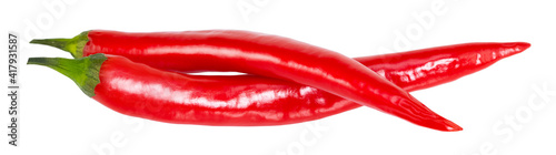 Chili peppers isolated on a white background. Hot peppers