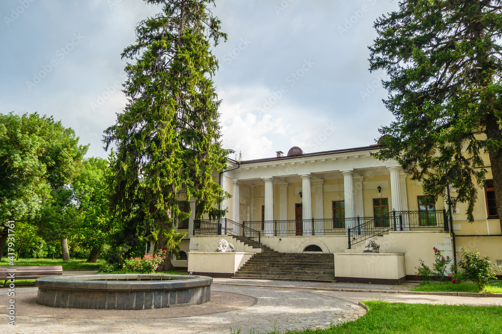 Vorontsov house, historical building in urban park Salgirka, Simferopol, Crimea. Built in 1826 as mansion of count Vorontsov, now it's scientist center