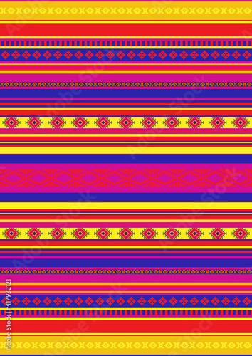 Ethnic seamless colorful geometric pattern. Traditional ornament background. Folk ornamental texture. Bright colors.