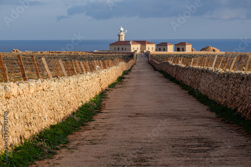 Punta Nati cape lighthouse, Ciutadella, Menorca, Balearic Islands, Spain