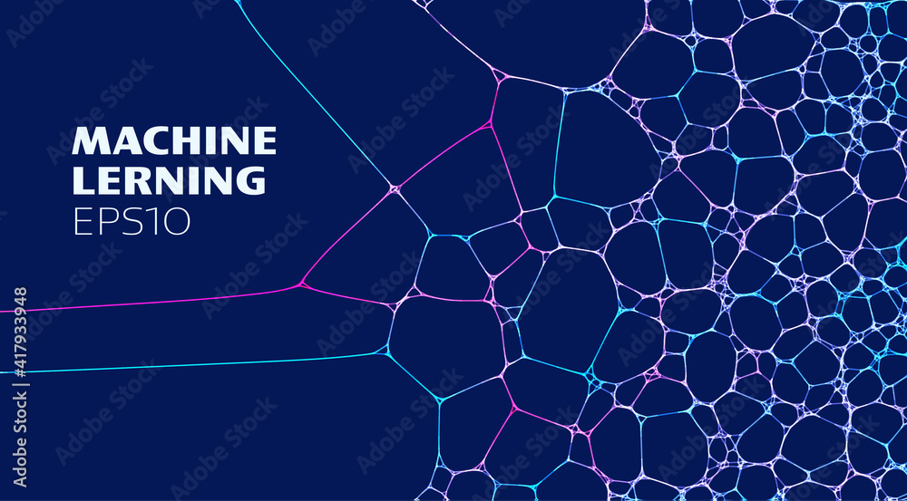 Obraz premium Artificial Intelligence data background. Machine learning technology. Network ai