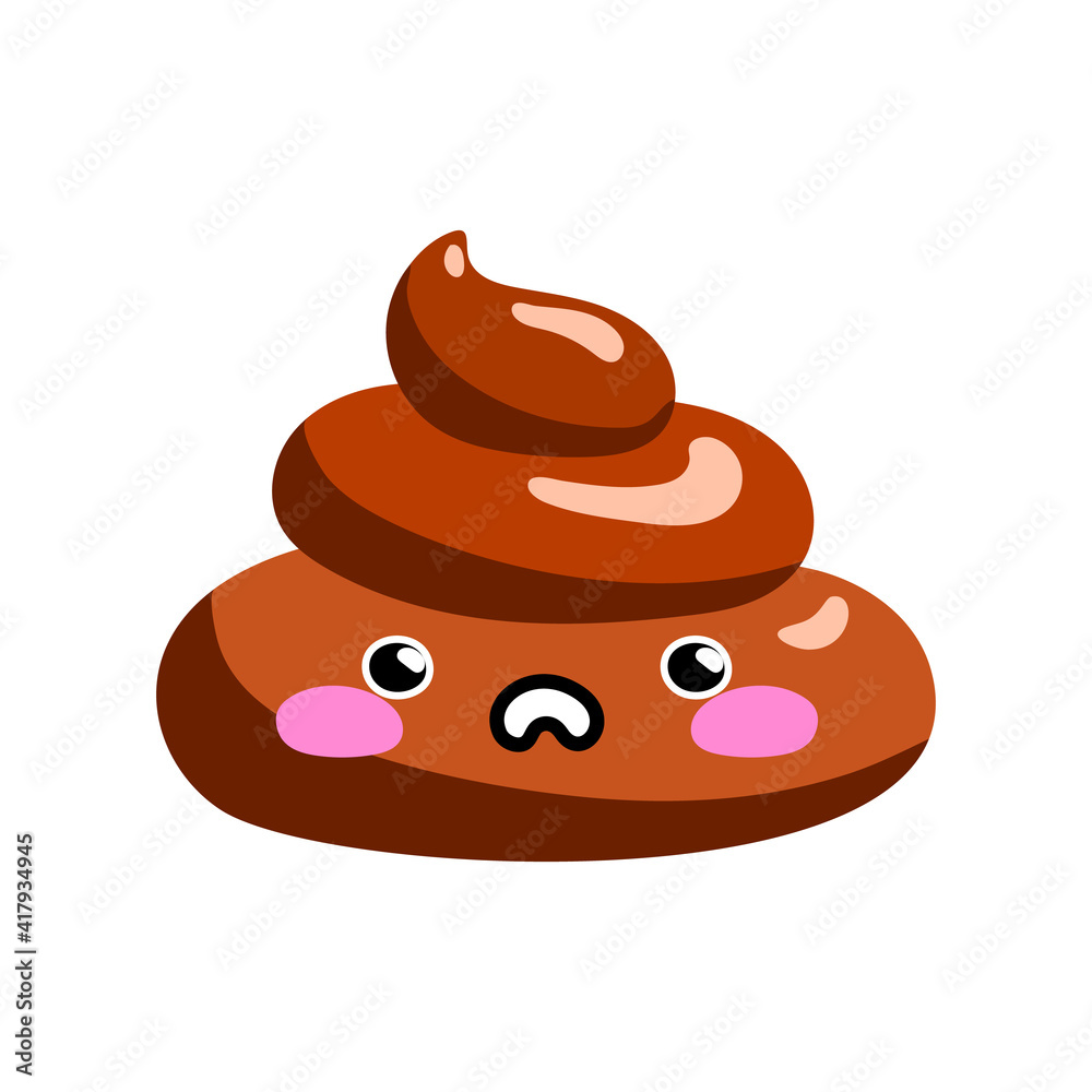 Shit or turd emoji vector icon with tired face feeling boring and sleepy, isolated illustration in flat cartoon and kawaii style Shit or turd emoji vector icon with tired face feeling boring and sleepy, isolated illustration in flat cartoon and kawaii style