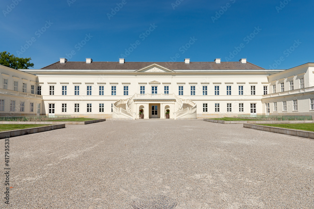 Herrenhausen Palace exterior in Herrenhausen Gardens, Hannover, Germany