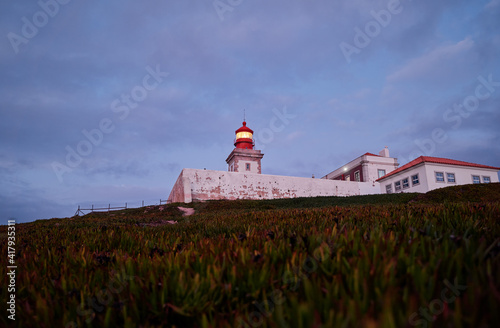 Famous lighthouse on Cabo da Roca, the western point of Europe.