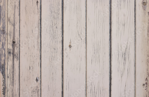Old White Natural Wooden Board Texture for Wallpaper. With copy space for text.